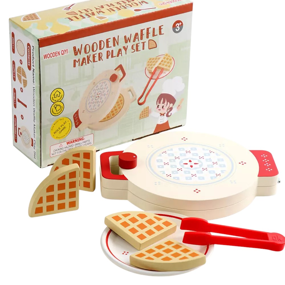 Waflera de madera estilo montessori