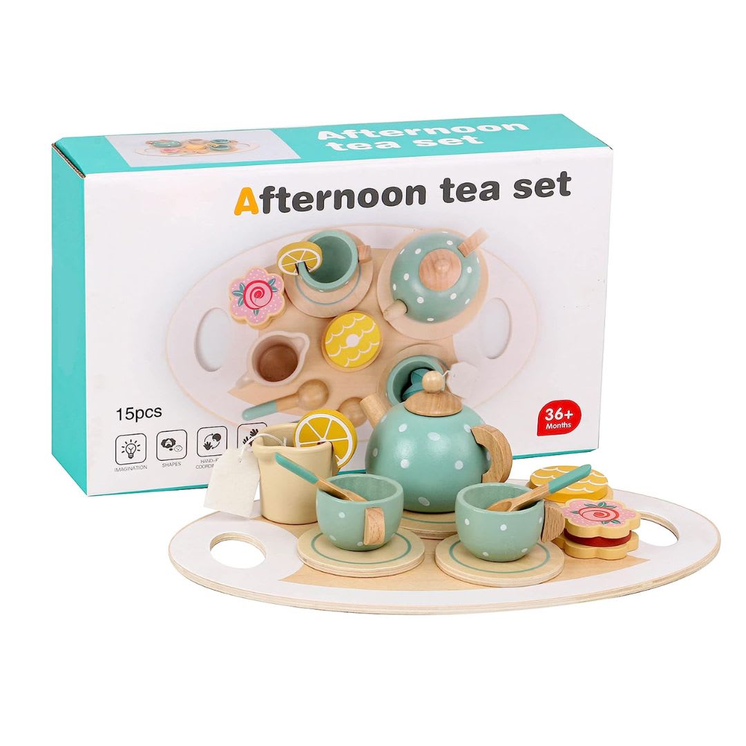 Set de té de madera estilo montessori