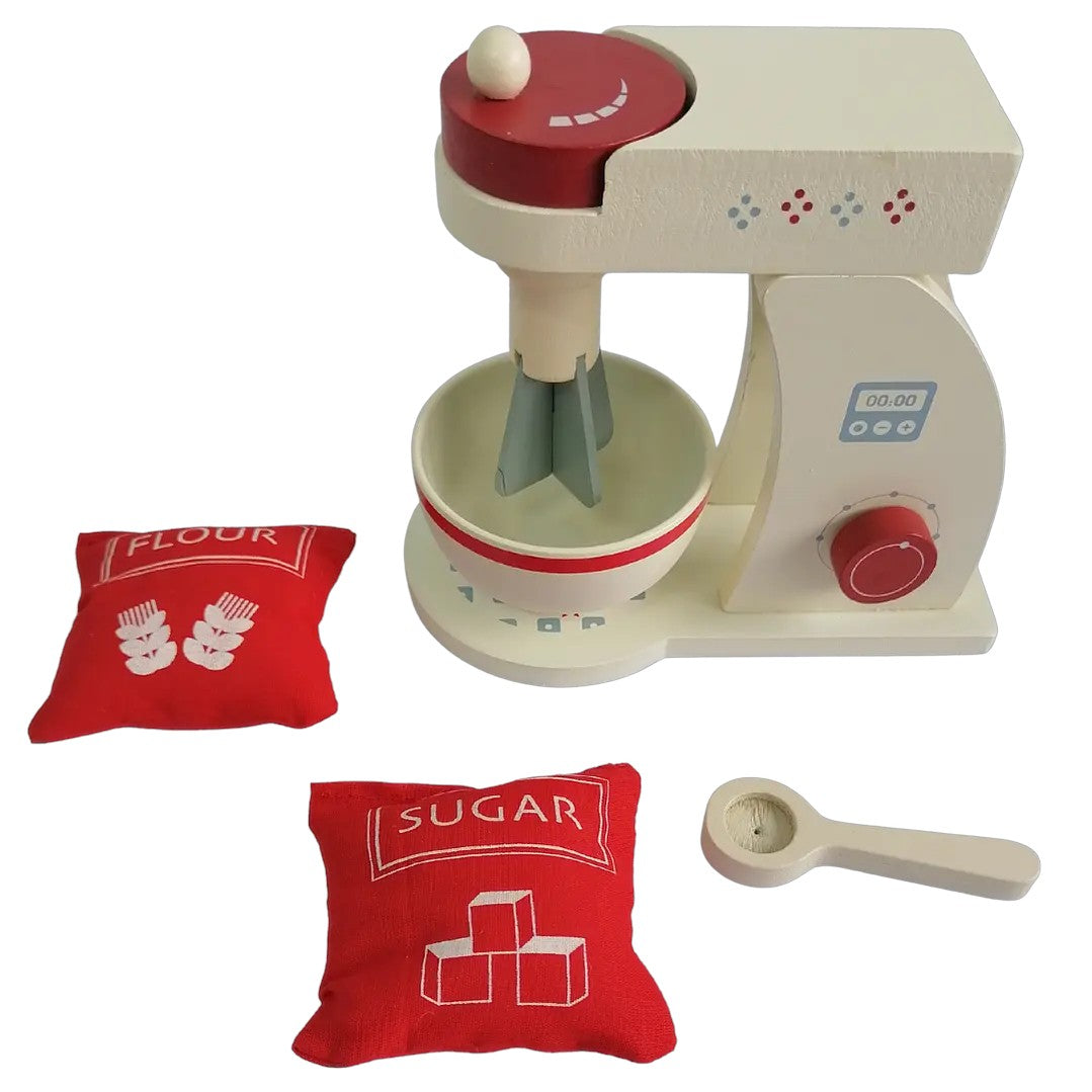 Batidora de madera estilo montessori